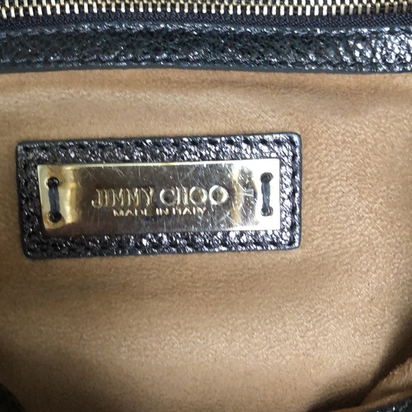 JIMMY CHOO RACHEL GLITTERING LEATHER SHOULDER BAG - Picture 11 of 16